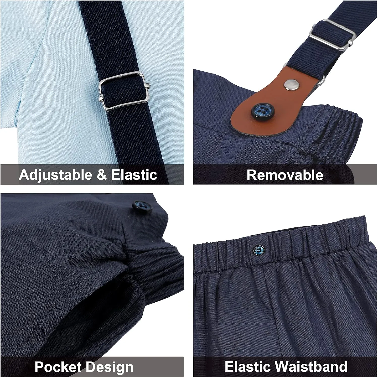 A&J DESIGN Baby Boys Gentleman Suit, 2Pcs Outfit Shirt & Pants