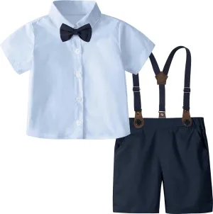 A&J DESIGN Baby Boys Gentleman Suit, 2Pcs Outfit Shirt & Pants