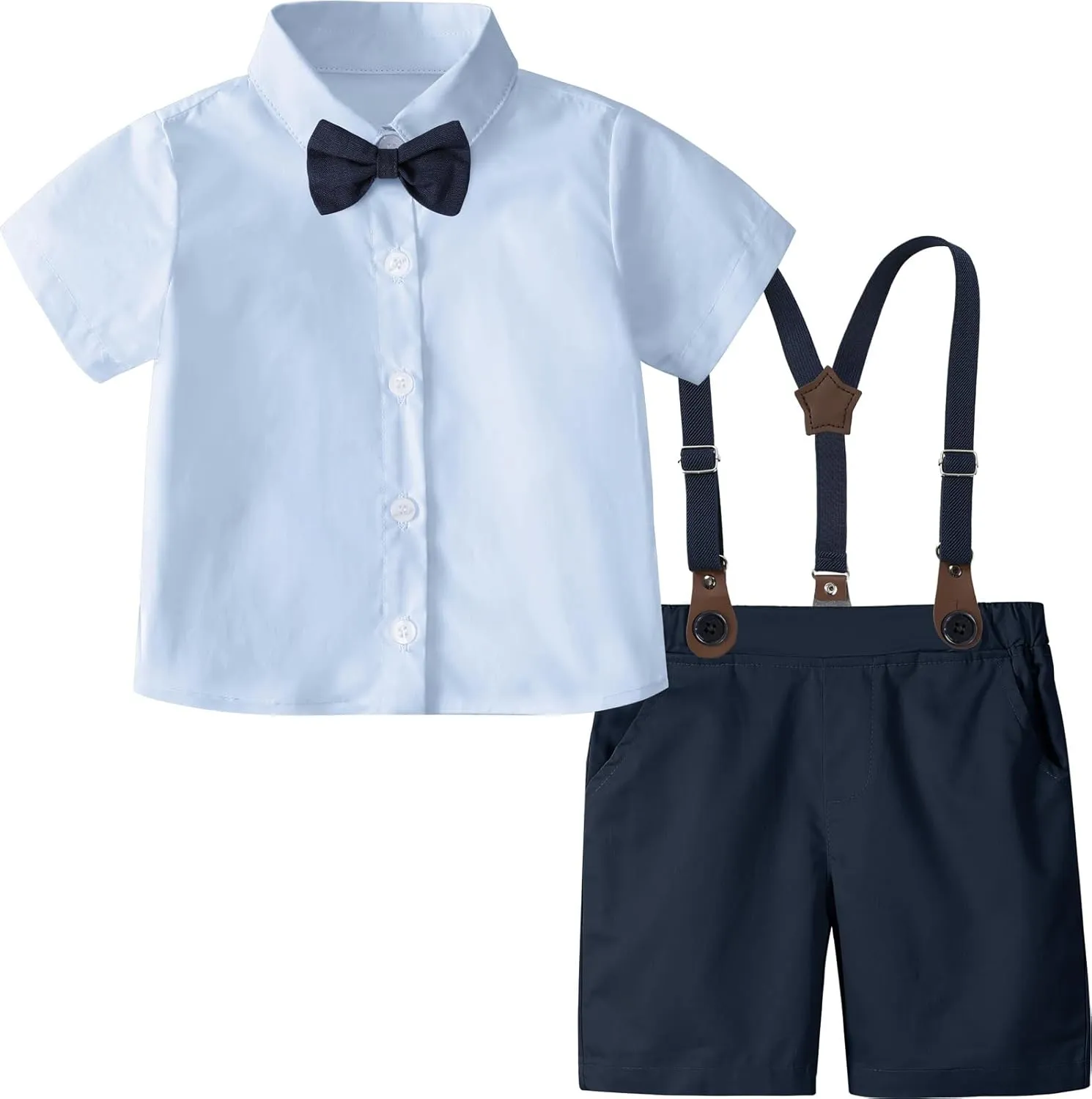 A&J DESIGN Baby Boys Gentleman Suit, 2Pcs Outfit Shirt & Pants