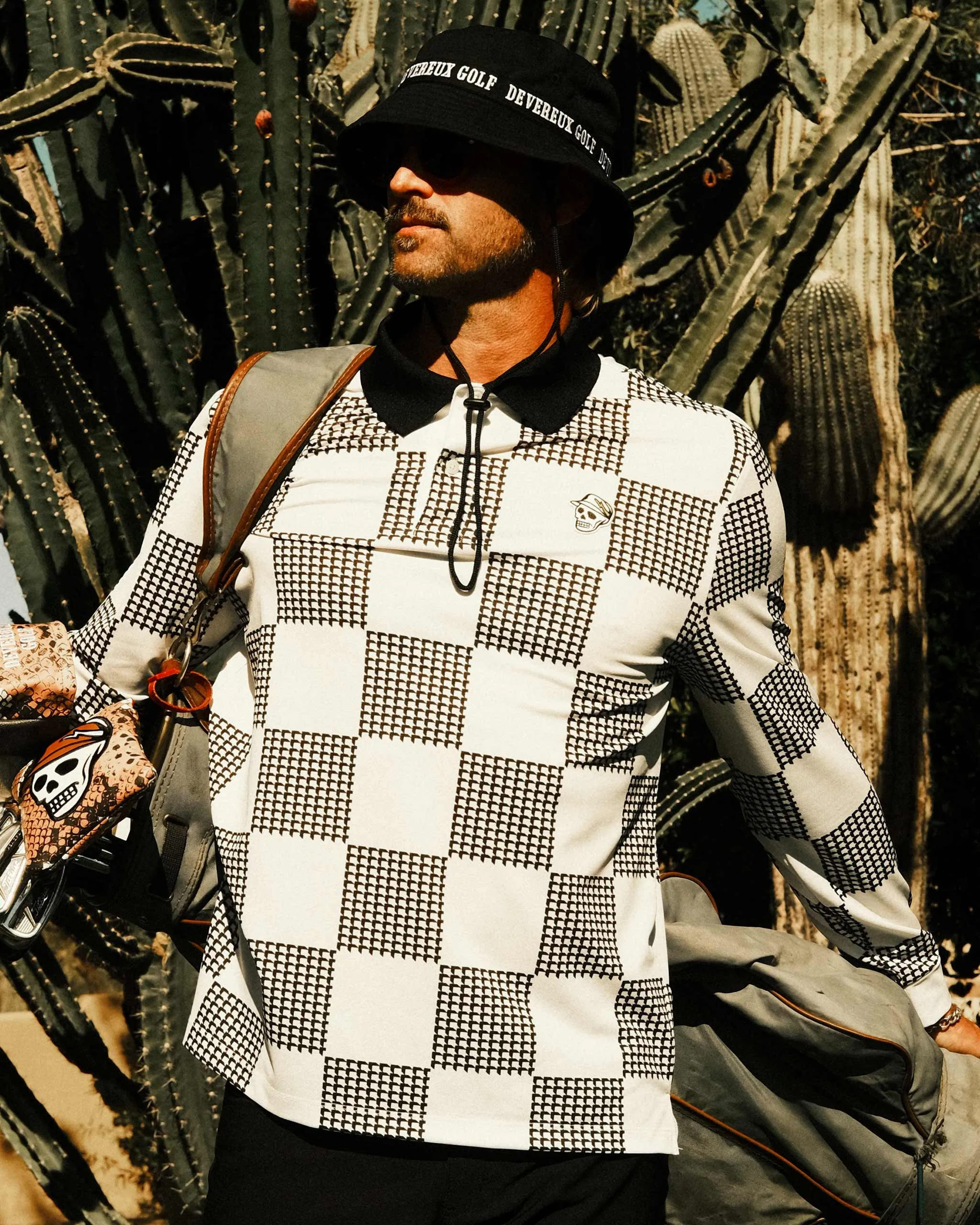 Back9 Checker Long Sleeve Polo