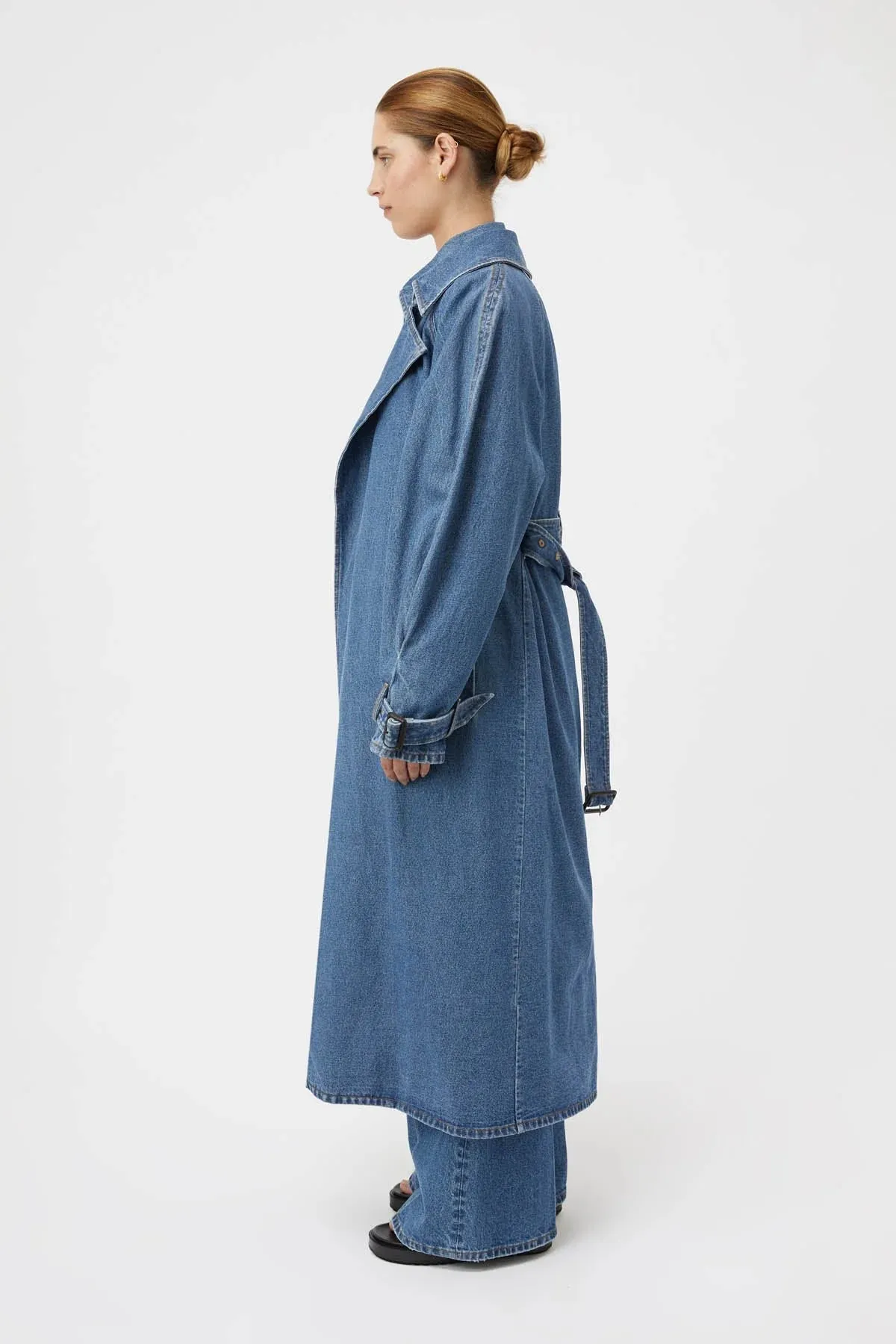 Bea Denim Trench Coat Classic Blue