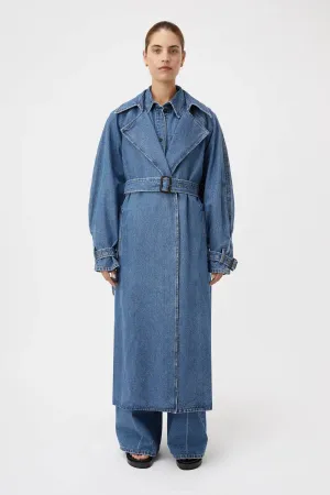 Bea Denim Trench Coat Classic Blue