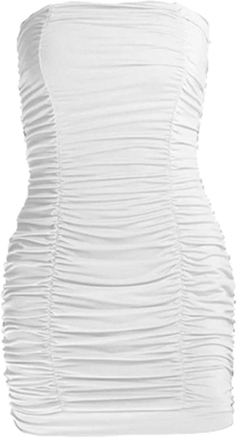 Beach Dresses for Women,2025 Summer Strapless Homecoming Sundress Satin a Line Short Prom Dresses with Pockets