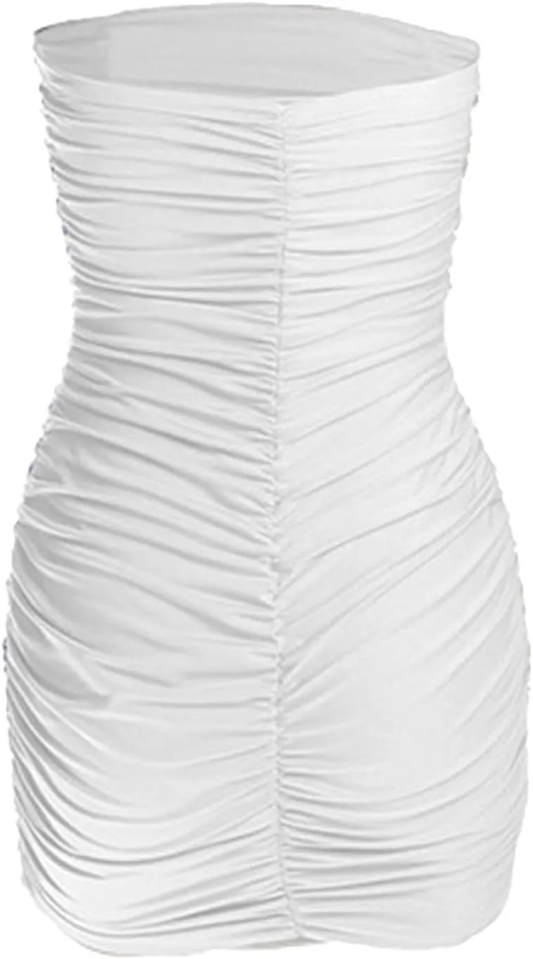 Beach Dresses for Women,2025 Summer Strapless Homecoming Sundress Satin a Line Short Prom Dresses with Pockets