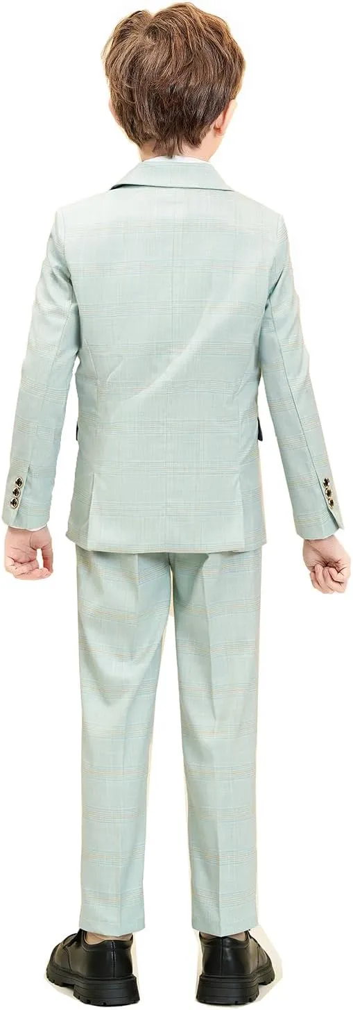 Boy Suits 5 Piece Slim Fit Suit for Kids Toddler Formal Set Wedding Ring Bearer Outfit