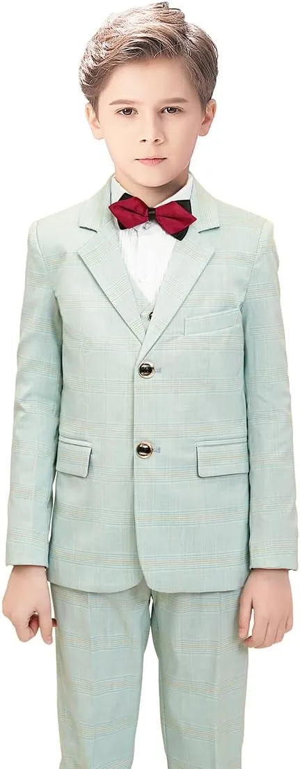 Boy Suits 5 Piece Slim Fit Suit for Kids Toddler Formal Set Wedding Ring Bearer Outfit