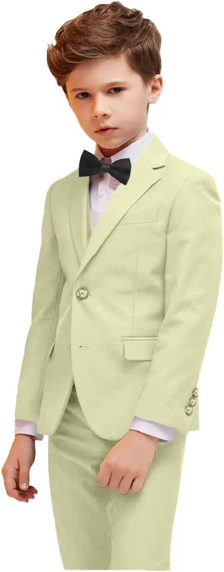 Boy Suits 5 Piece Slim Fit Suit for Kids Toddler Formal Set Wedding Ring Bearer Outfit