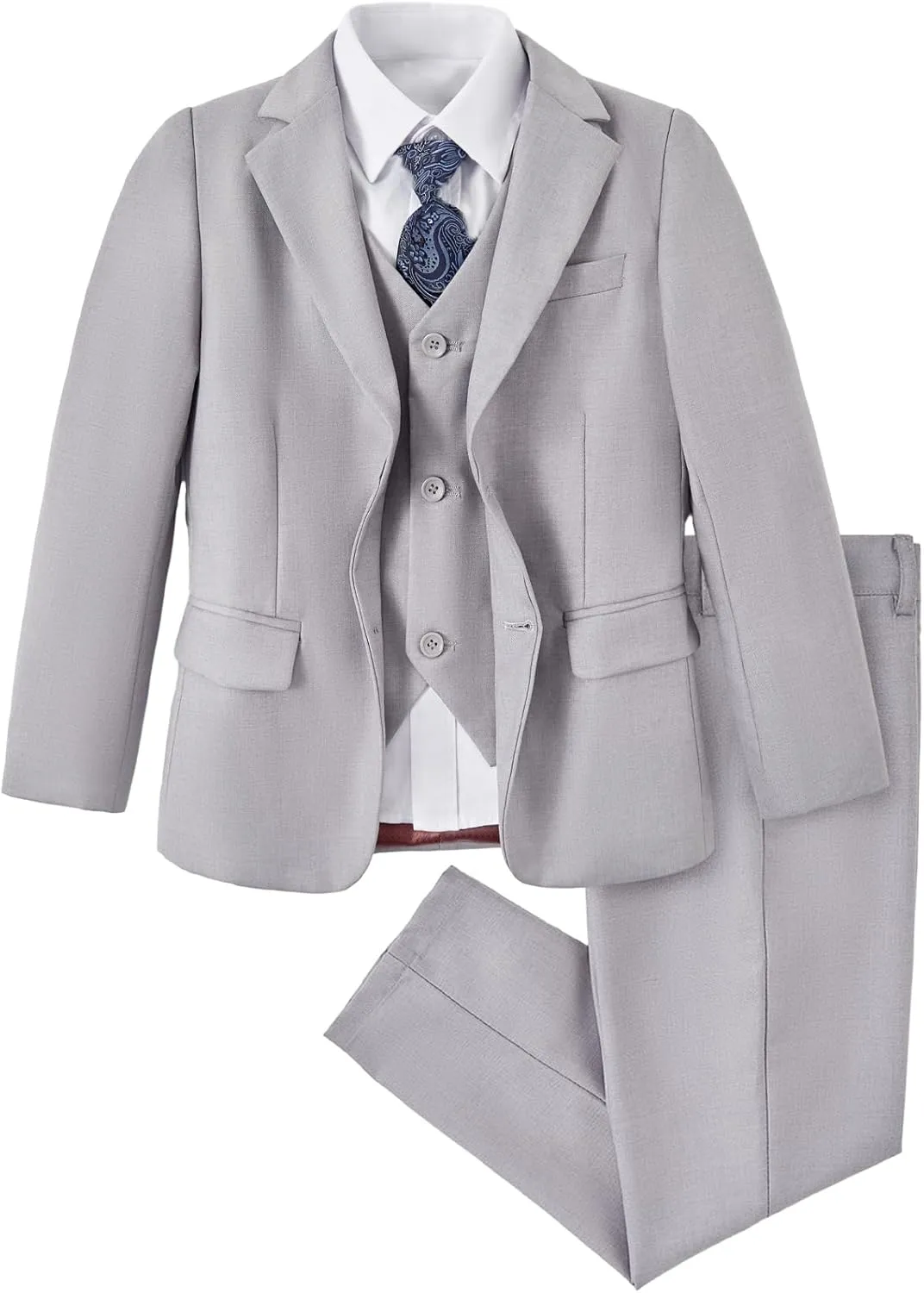Boys Suit Slim Fit 5 Piece for Kids Toddler Suit Wedding Outfit for Teenage Boys Formal Tuxedo Set