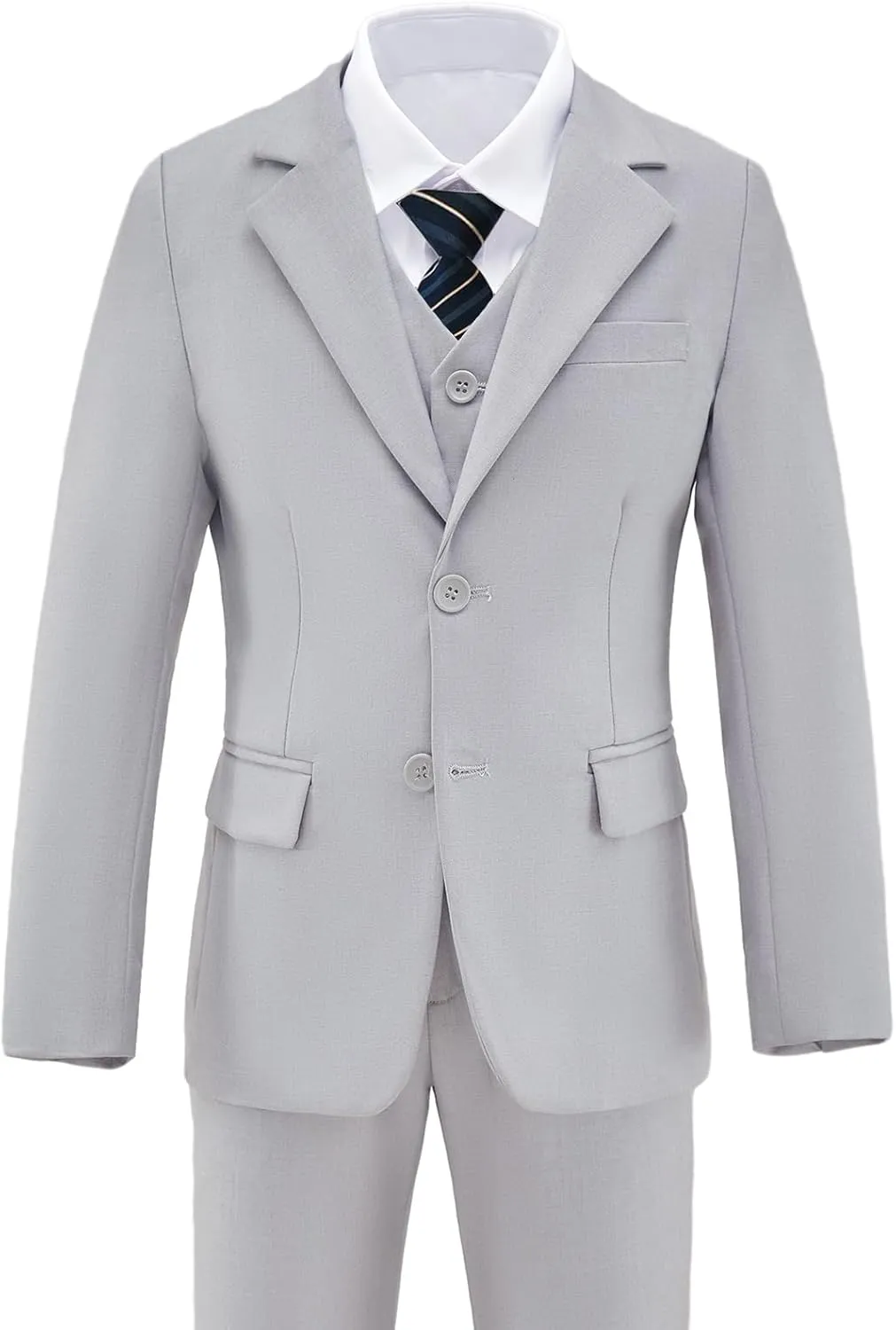 Boys Suit Slim Fit 5 Piece for Kids Toddler Suit Wedding Outfit for Teenage Boys Formal Tuxedo Set