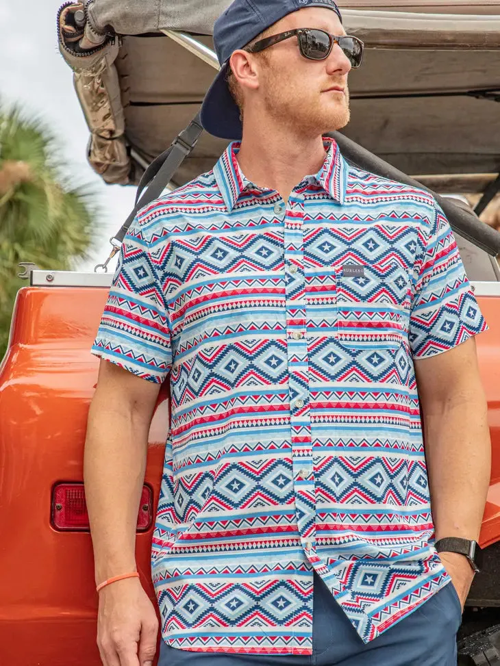 Burlebo Men's Patriotic Button Up