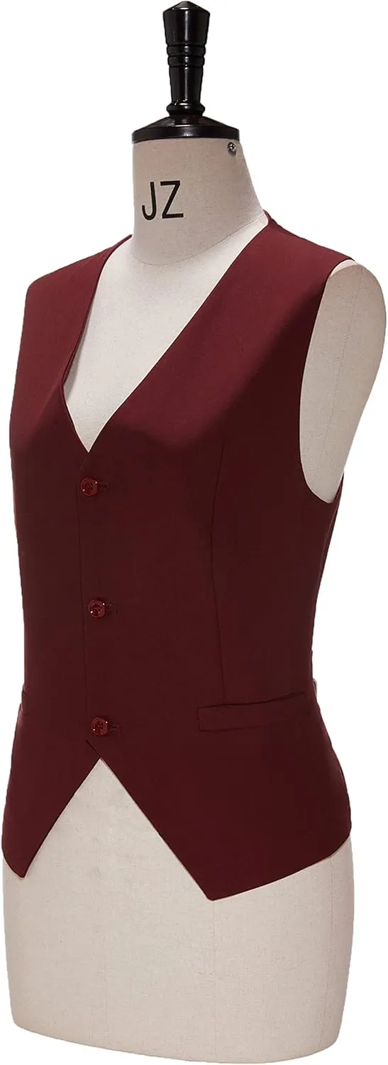 Business Women Suit Set 3 Pieces Notch Lapel Single Breasted Vest for Office Work Lady Suits (Blazer Vest Pants)