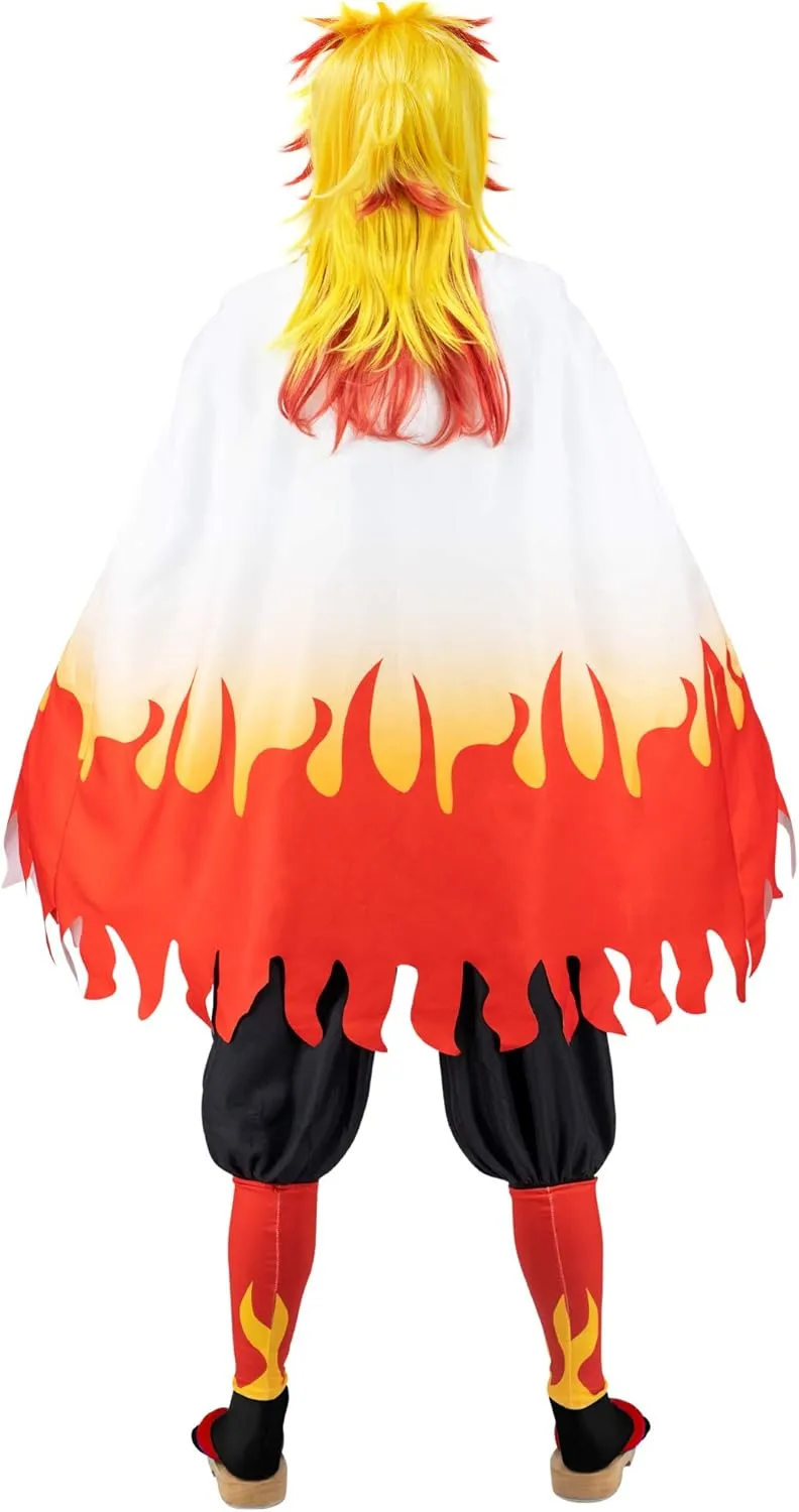 C-ZOFEK Men's US Size Cosplay Costume Kimono Kaori Cloak with Black Suit and Belt for Halloween