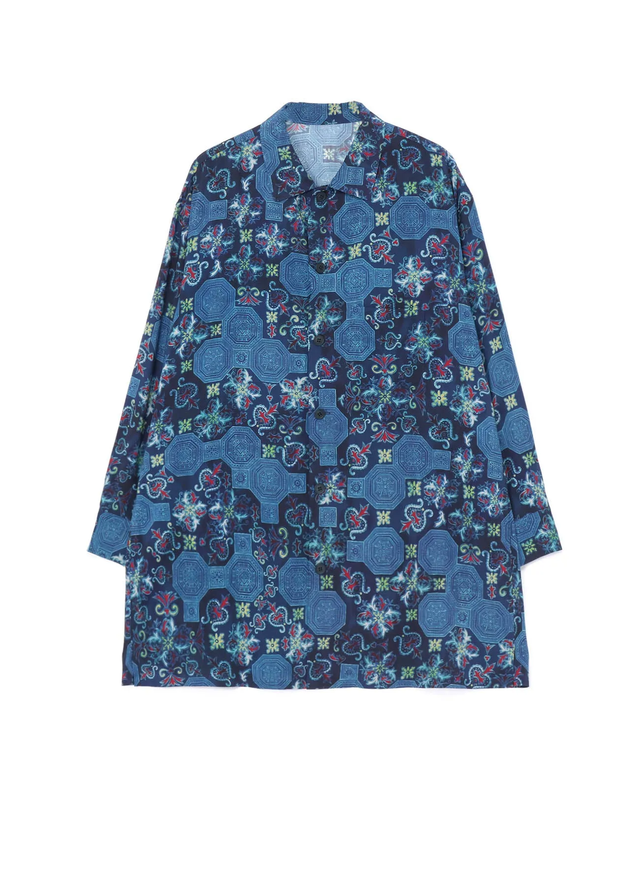 CHINOISERIE-B PRINTED OPEN COLLAR SHIRT