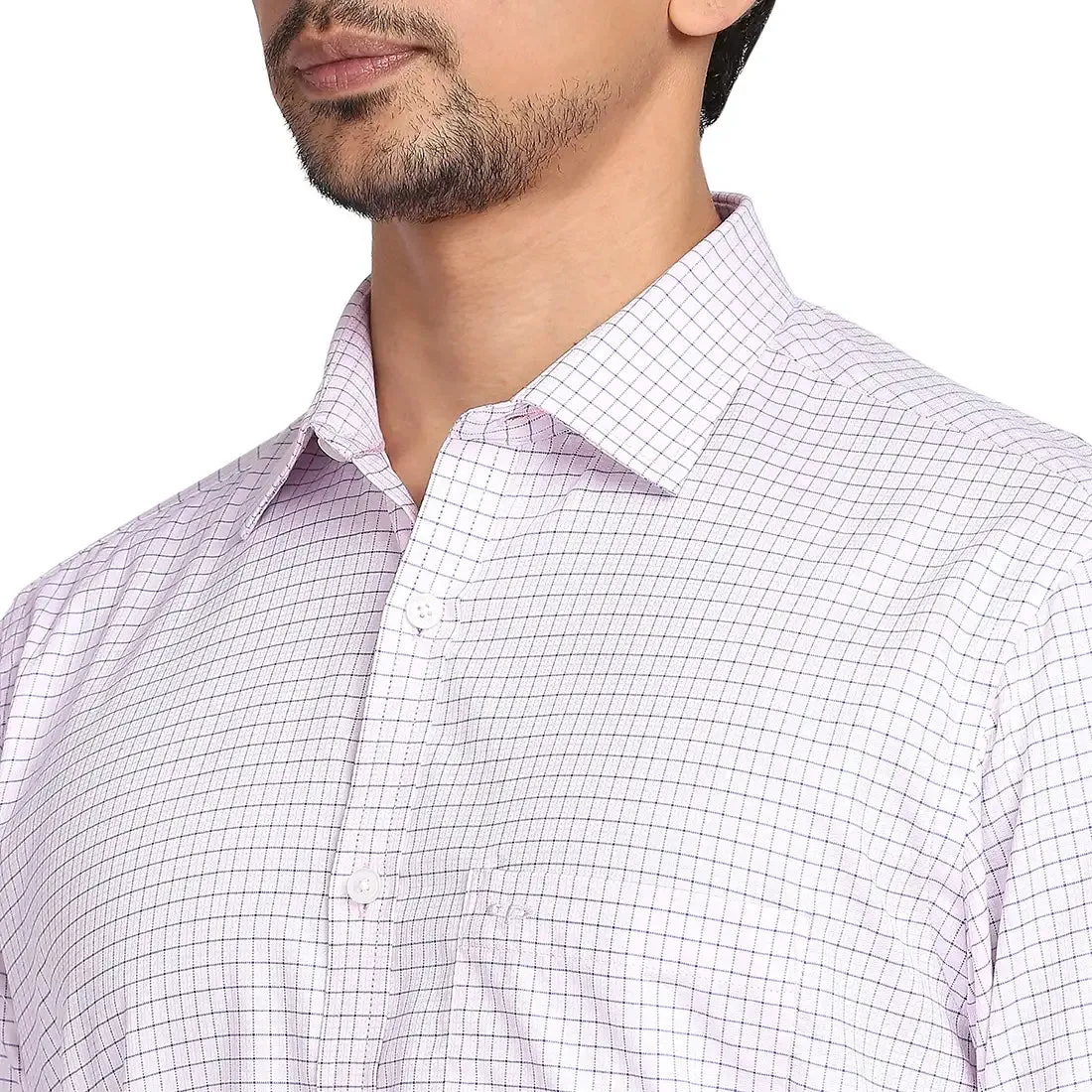 Colorplus Men Pink Tailored Fit Cotton Casual Shirt