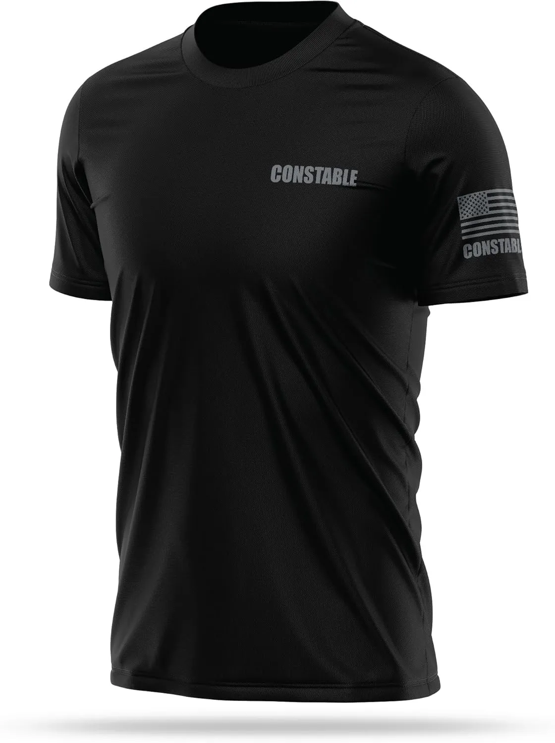 Constable Utility T Shirt for Men | USA Patriotic Lightweight Tee | Micro Polyester, Moisture-Wicking Quick-Dry Comfort