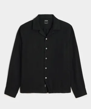 Cropped Sea Soft Irish Linen Camp Collar Shirt