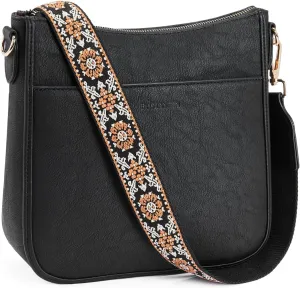 Crossbody Bags for Women  Vegan Leather Shoulder Handbags with Wide Strap, Trendy Hobo Purses with Multiple Pockets