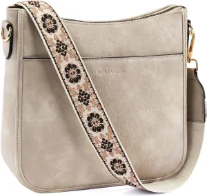 Crossbody Bags for Women  Vegan Leather Shoulder Handbags with Wide Strap, Trendy Hobo Purses with Multiple Pockets