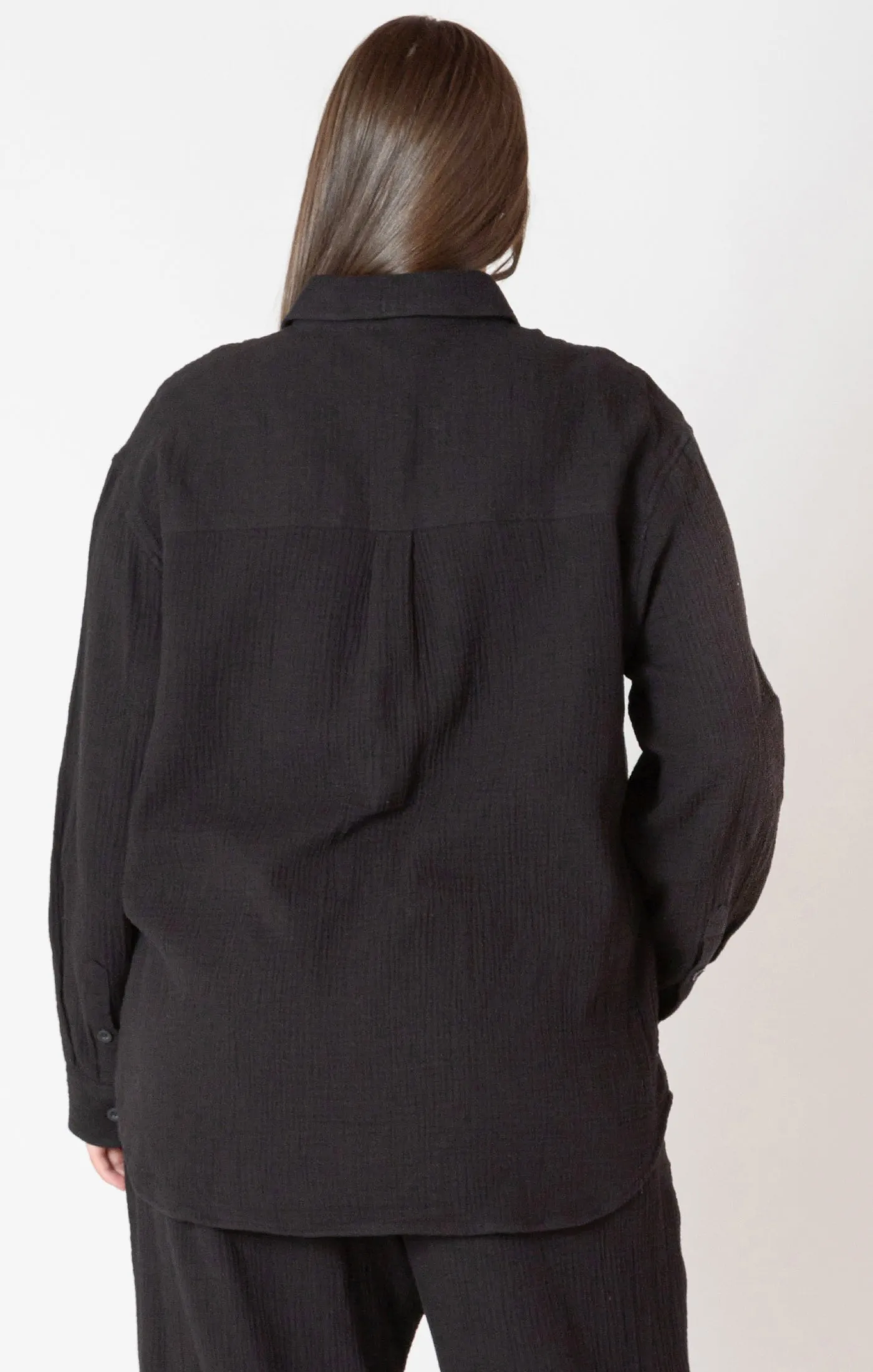 DEX Textured Button Up || Black