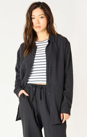 DEX Textured Button Up || Black