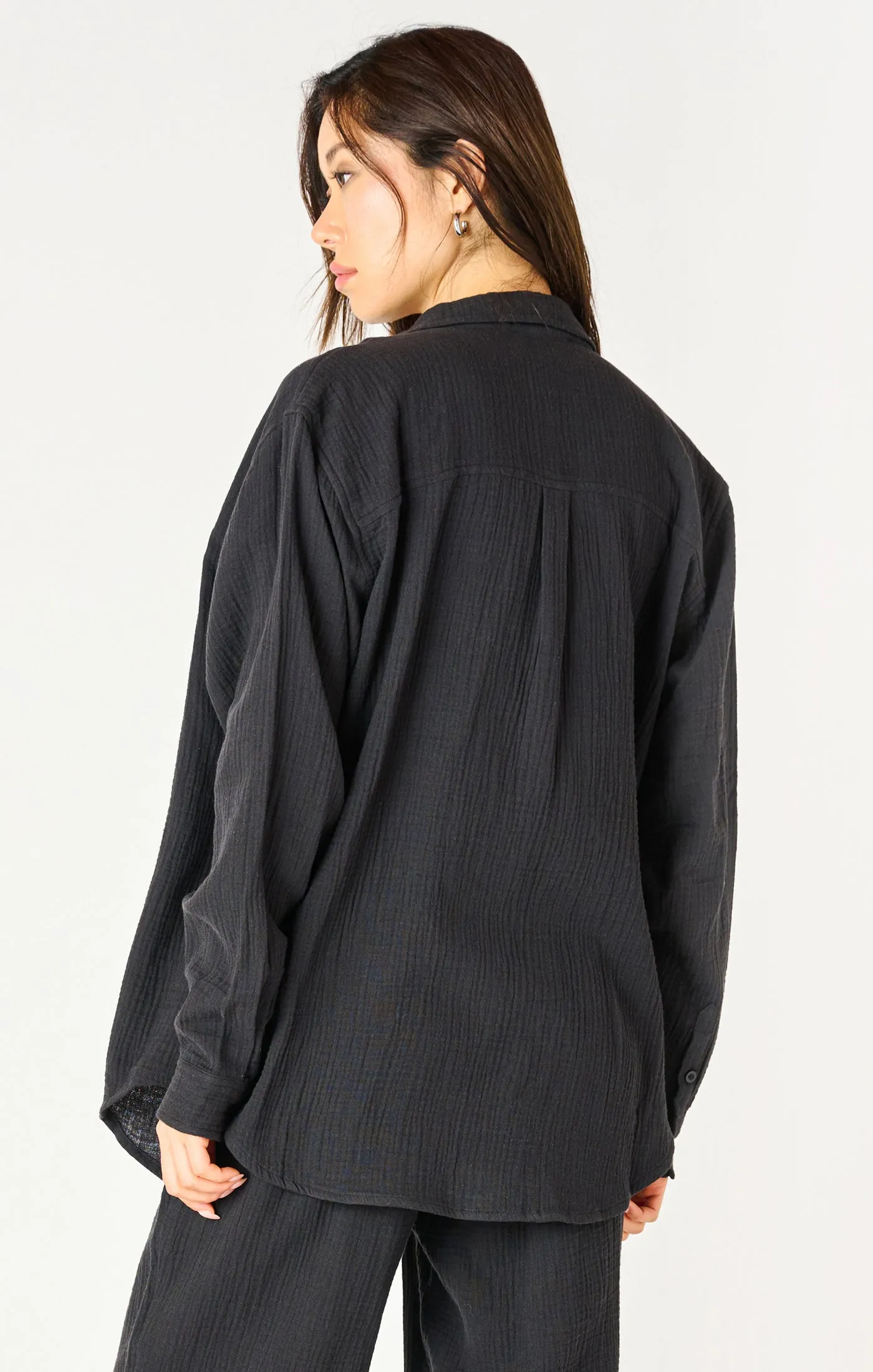 DEX Textured Button Up || Black