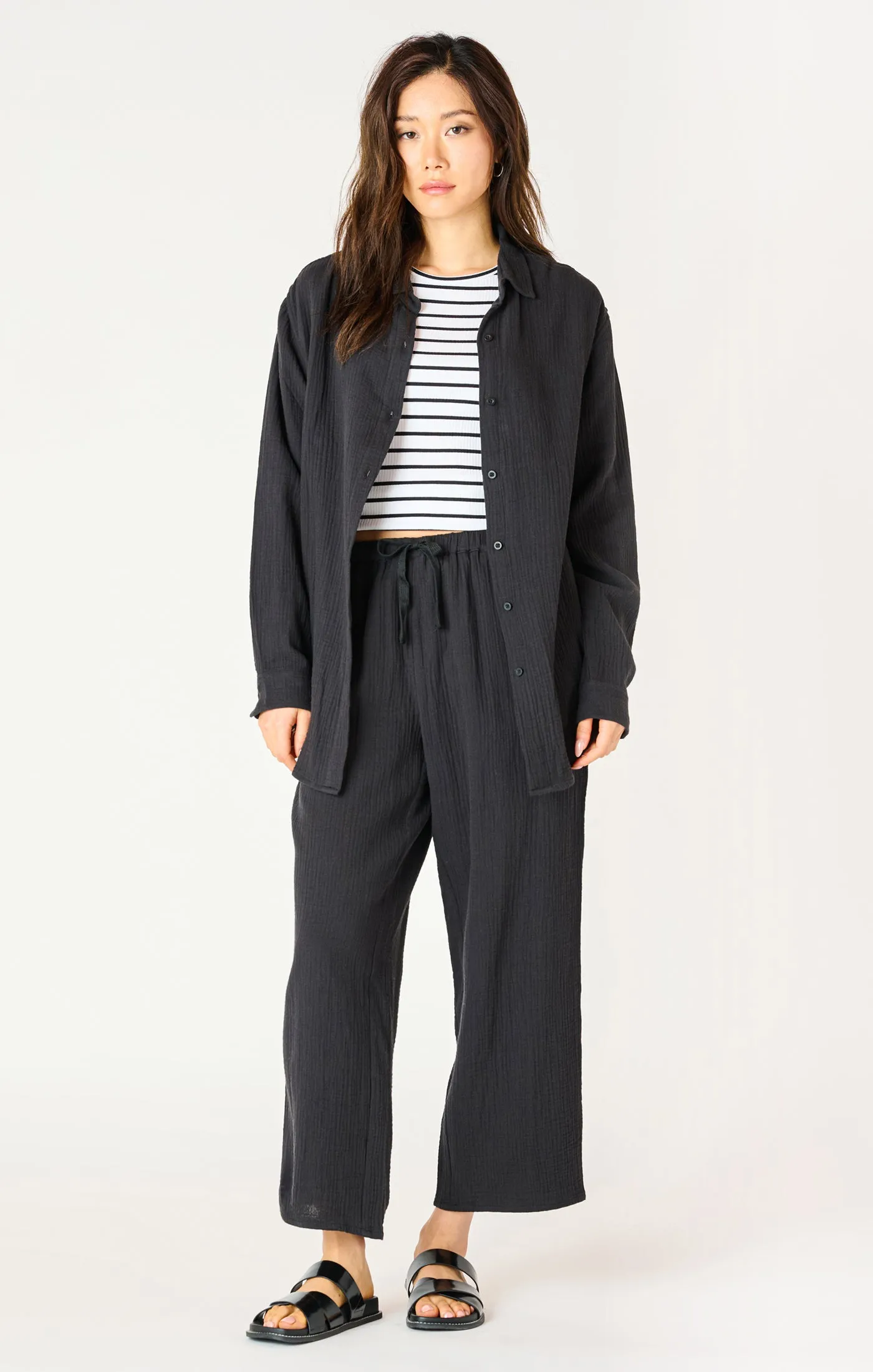DEX Textured Button Up || Black