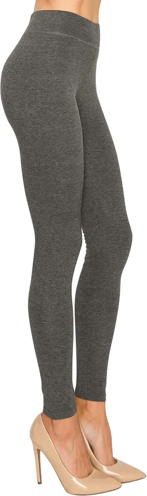 EttelLut Cotton Spandex Basic Leggings Pants-Jersey Full/Capri Regular/Plus Size