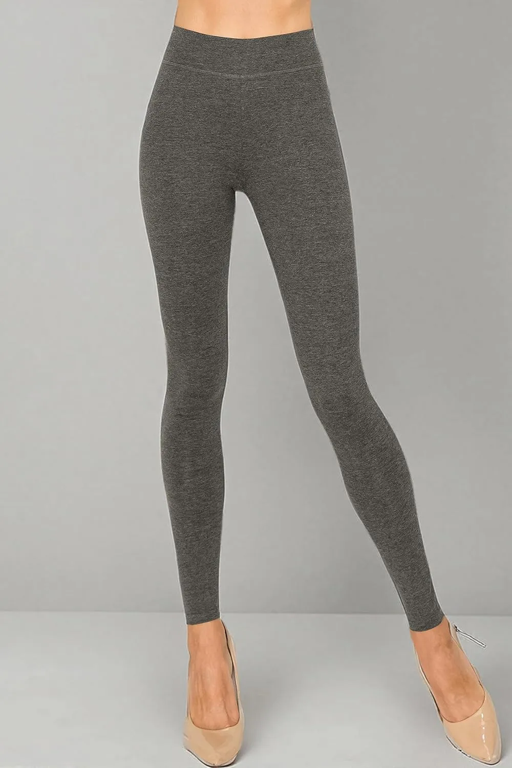 EttelLut Cotton Spandex Basic Leggings Pants-Jersey Full/Capri Regular/Plus Size