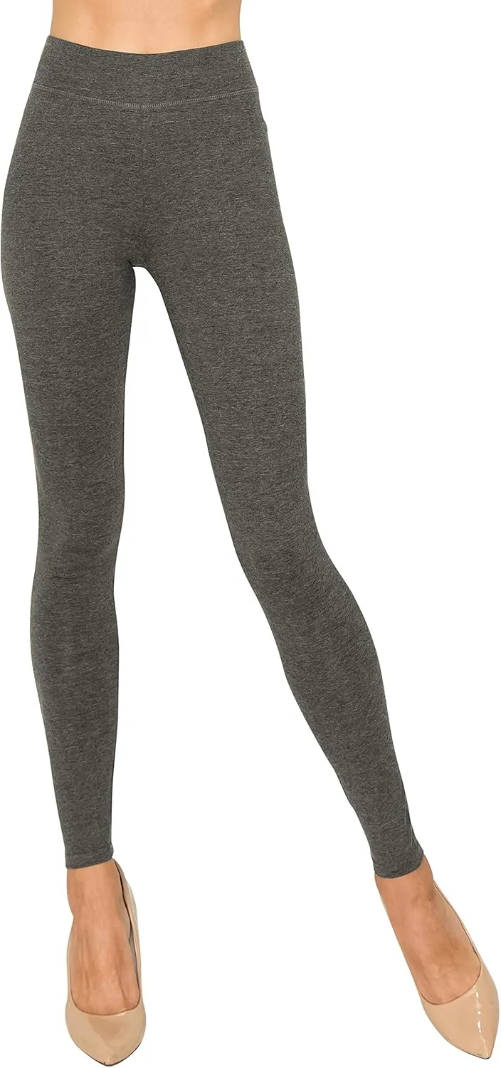 EttelLut Cotton Spandex Basic Leggings Pants-Jersey Full/Capri Regular/Plus Size
