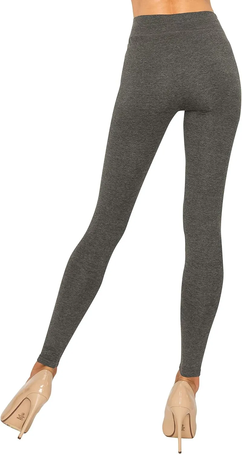 EttelLut Cotton Spandex Basic Leggings Pants-Jersey Full/Capri Regular/Plus Size