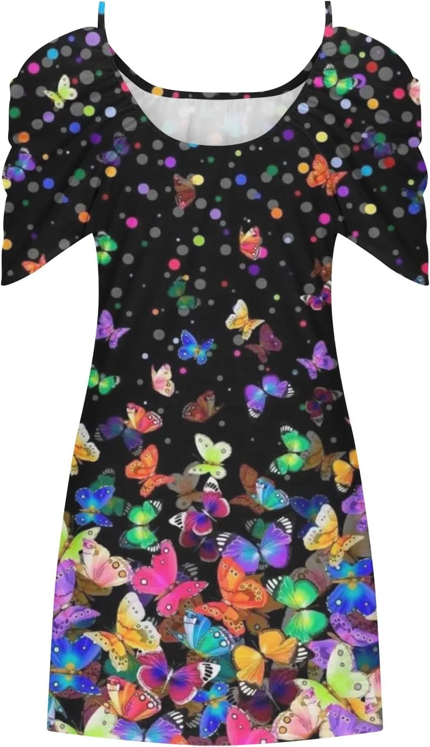 Floral Summer Dress 2024 Sexy Plus Size Open Shoulder Spaghetti Strap Beach Mini Dresses Floral Print Short Dresses