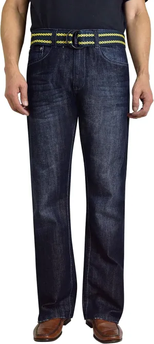Flypaper Mens Fashion Bootcut Blue Jeans Regular Fit Mens Work Pants
