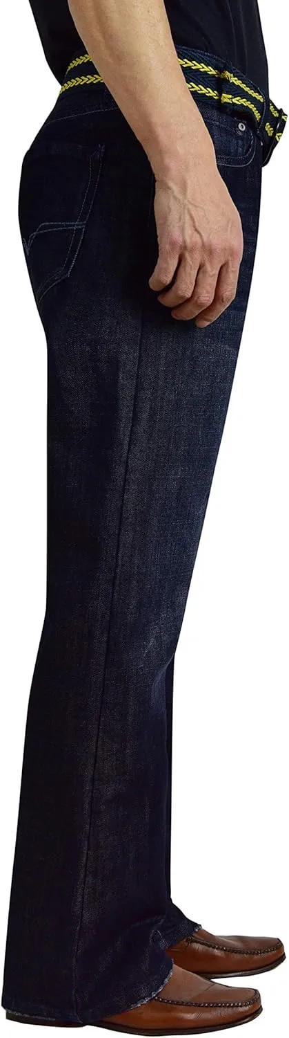 Flypaper Mens Fashion Bootcut Blue Jeans Regular Fit Mens Work Pants