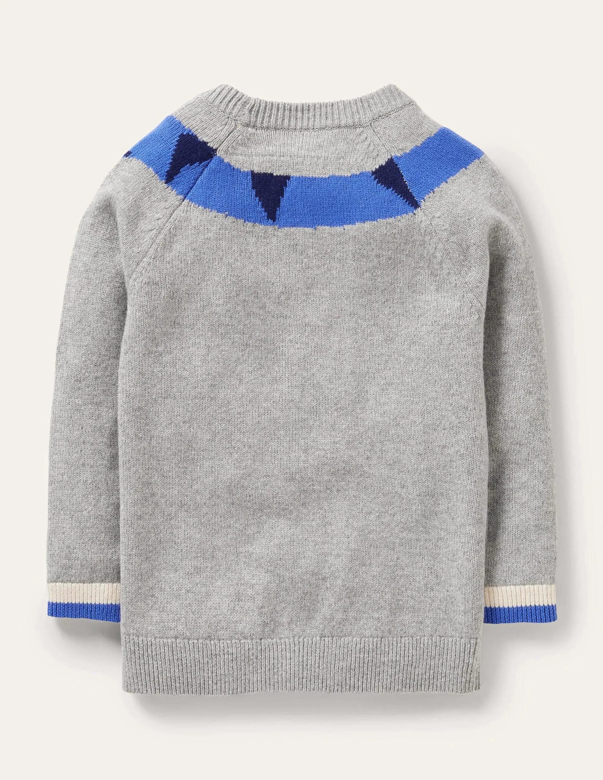 Fun Jumper-Grey Melange Dinosaur