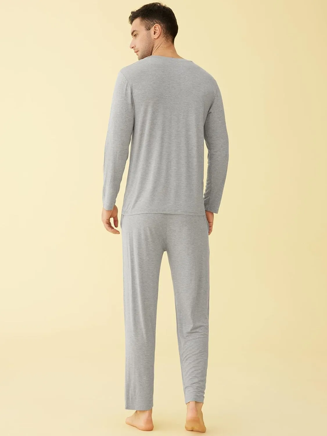 Latuza Men's Viscose Long Sleeves Shirt Pajamas Pants Lounge Set