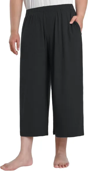 Latuza Women's Plus Size Capri Lounge Pants Wide Leg Lounge Capris