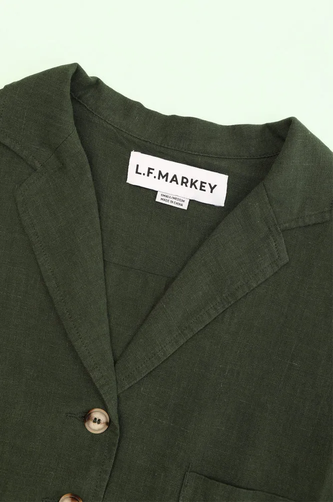 L.F. Markey Maxim Hunter Green Linen Shirt