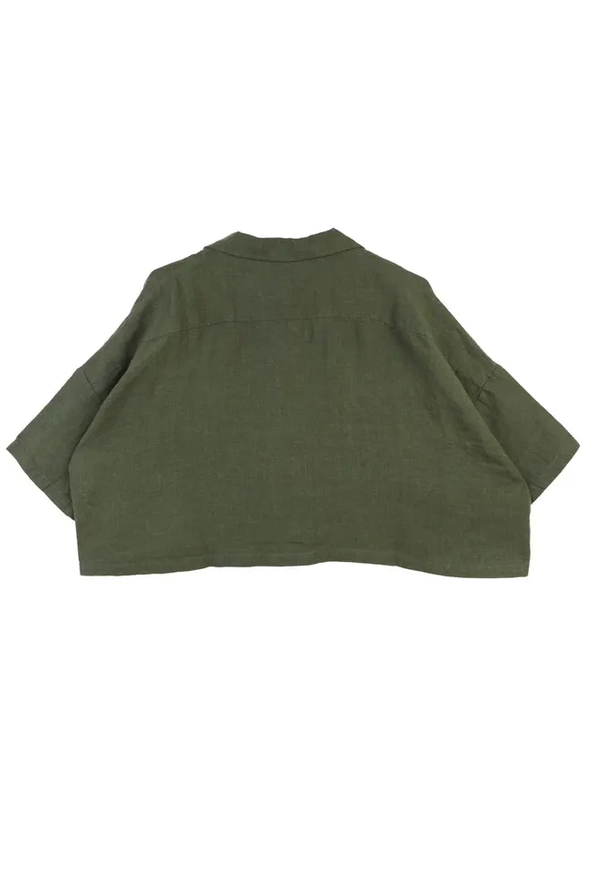 L.F. Markey Maxim Hunter Green Linen Shirt