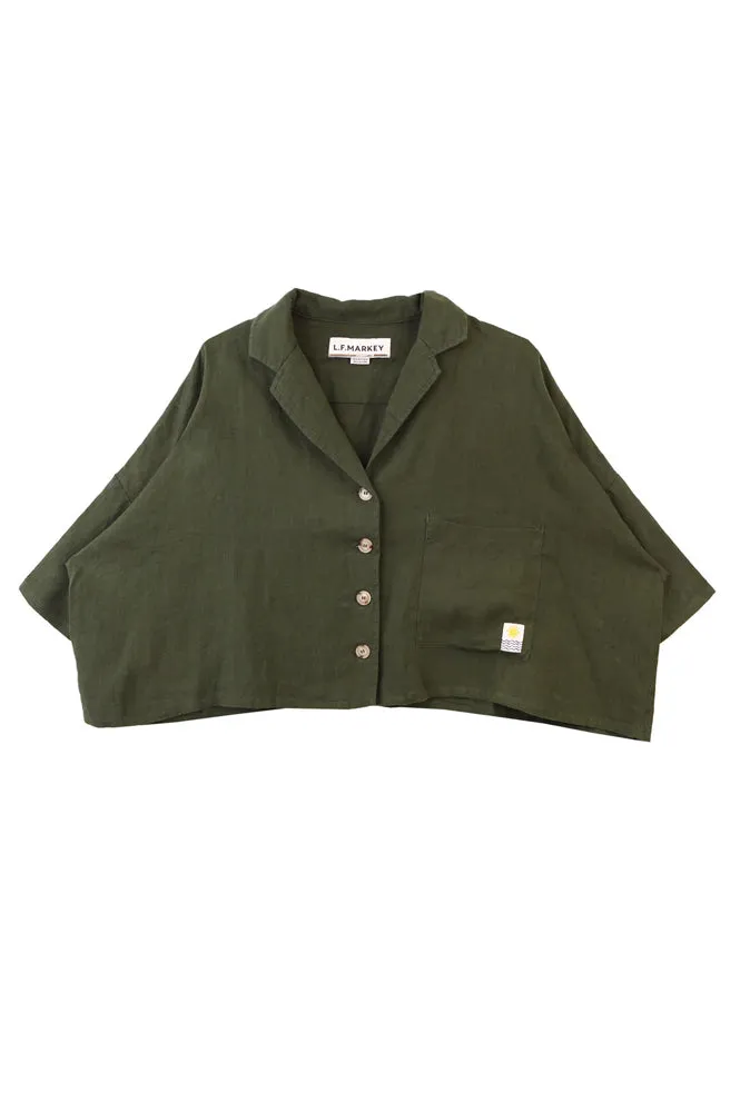 L.F. Markey Maxim Hunter Green Linen Shirt