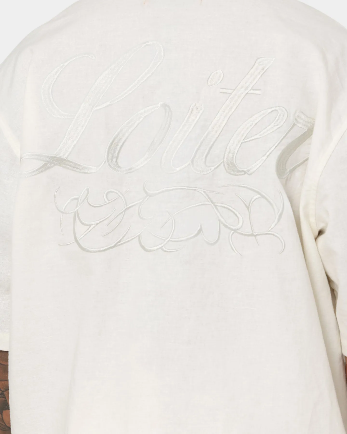 Loiter Patchwork Button Up Ecru