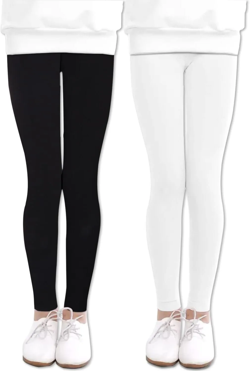 LUOUSE Girls' Leggings Full Length Comfy Pants Trousers 4-13 Years