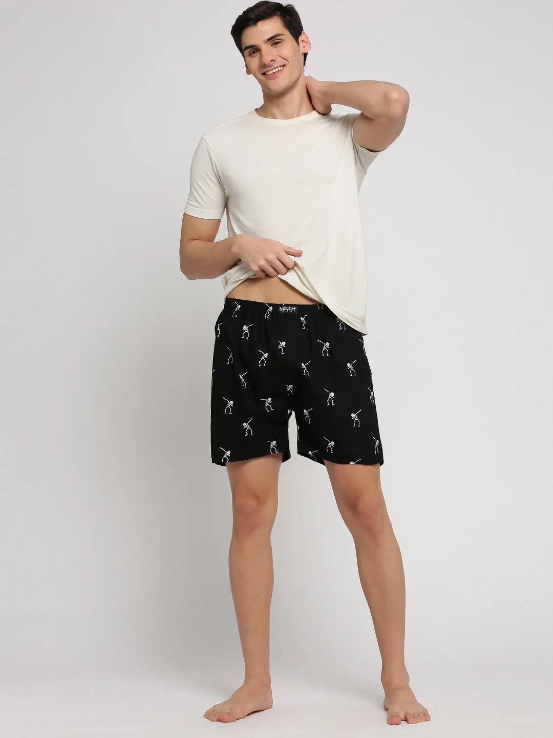 Men Black Printed Slim Fit Boxers