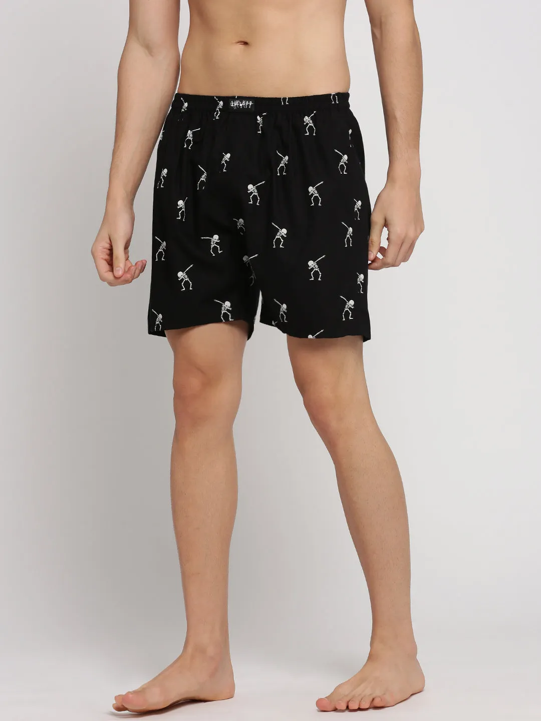 Men Black Printed Slim Fit Boxers