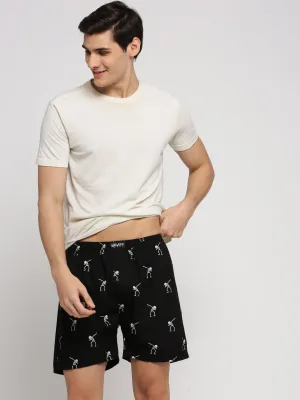 Men Black Printed Slim Fit Boxers