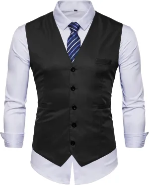 Mens Formal Business Vest for Suit or Tuxedo
