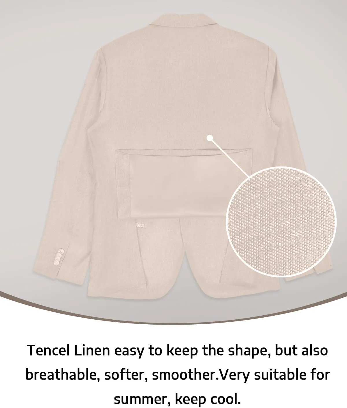 Men's Suit Tencel Linen Two Piece Slim Fit Summer Grooms Wedding Prom Dress Tuxedo Suits for Men Blazer Pants Set