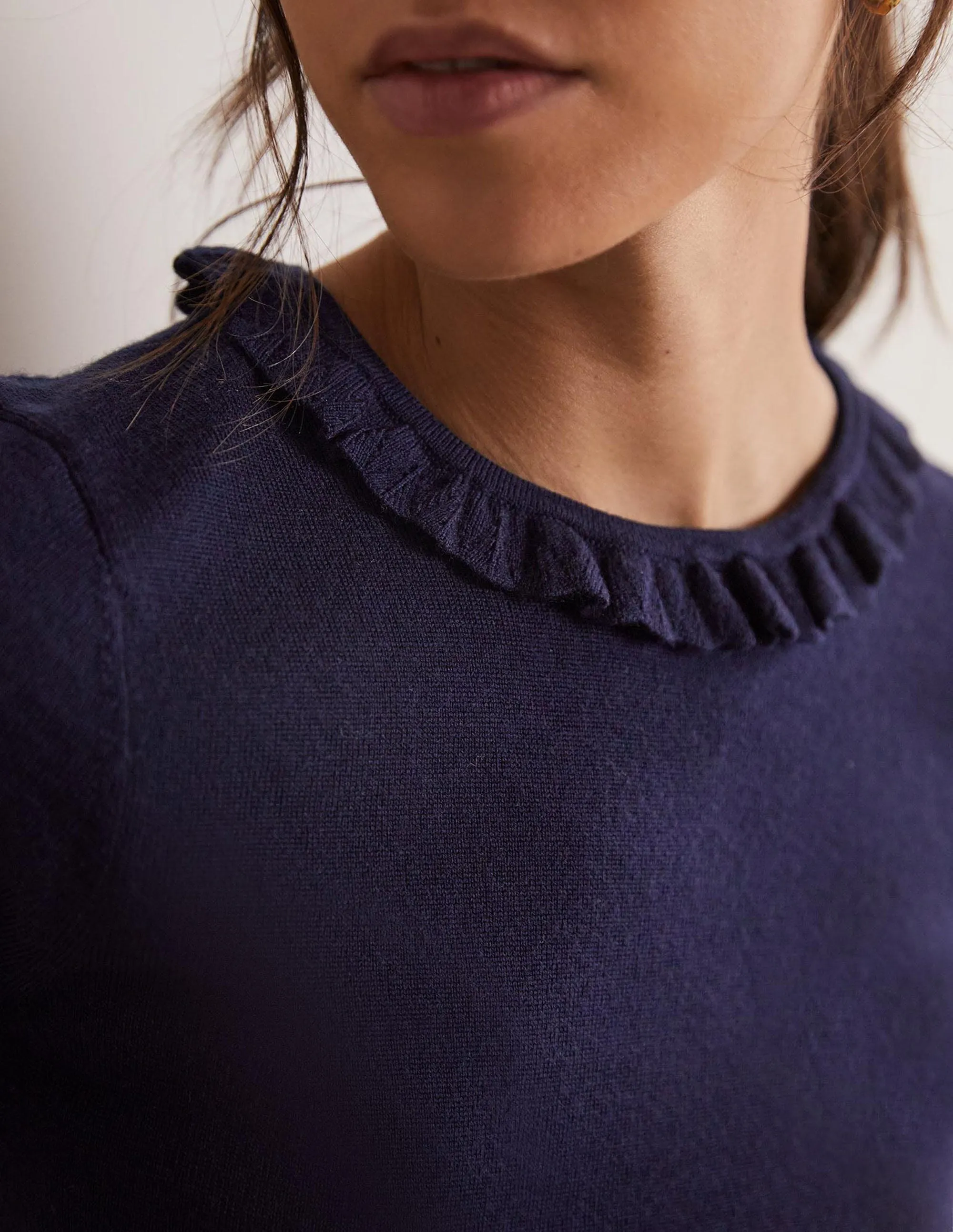 Merino Knitted T-shirt-Navy