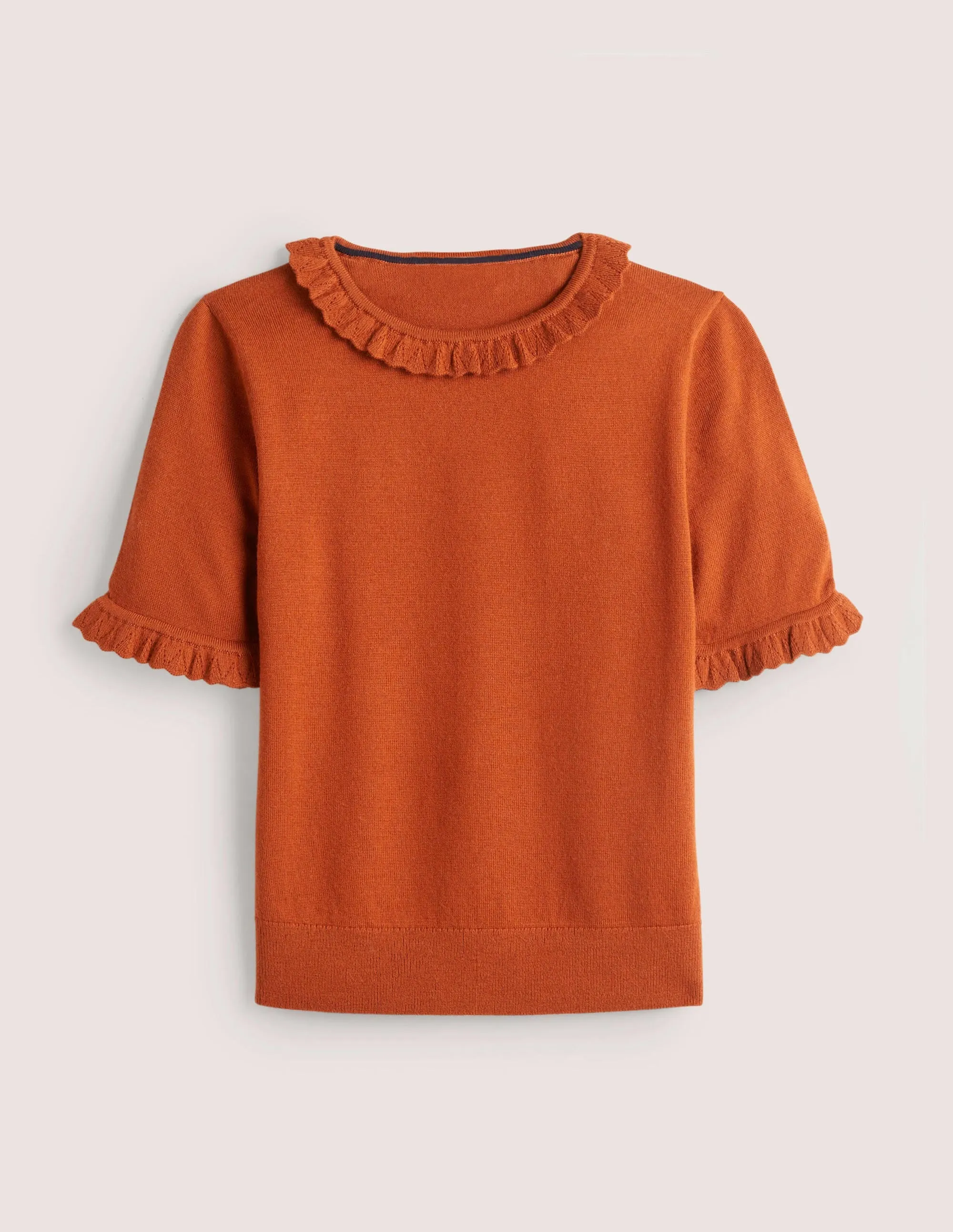 Merino Knitted T-shirt-Rust