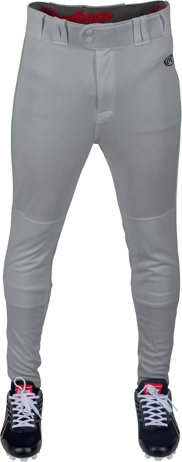 Rawlings Men's Launch Series Baseball Pant | Jogger Fit | Adult Sizes | Solid & Piped Options