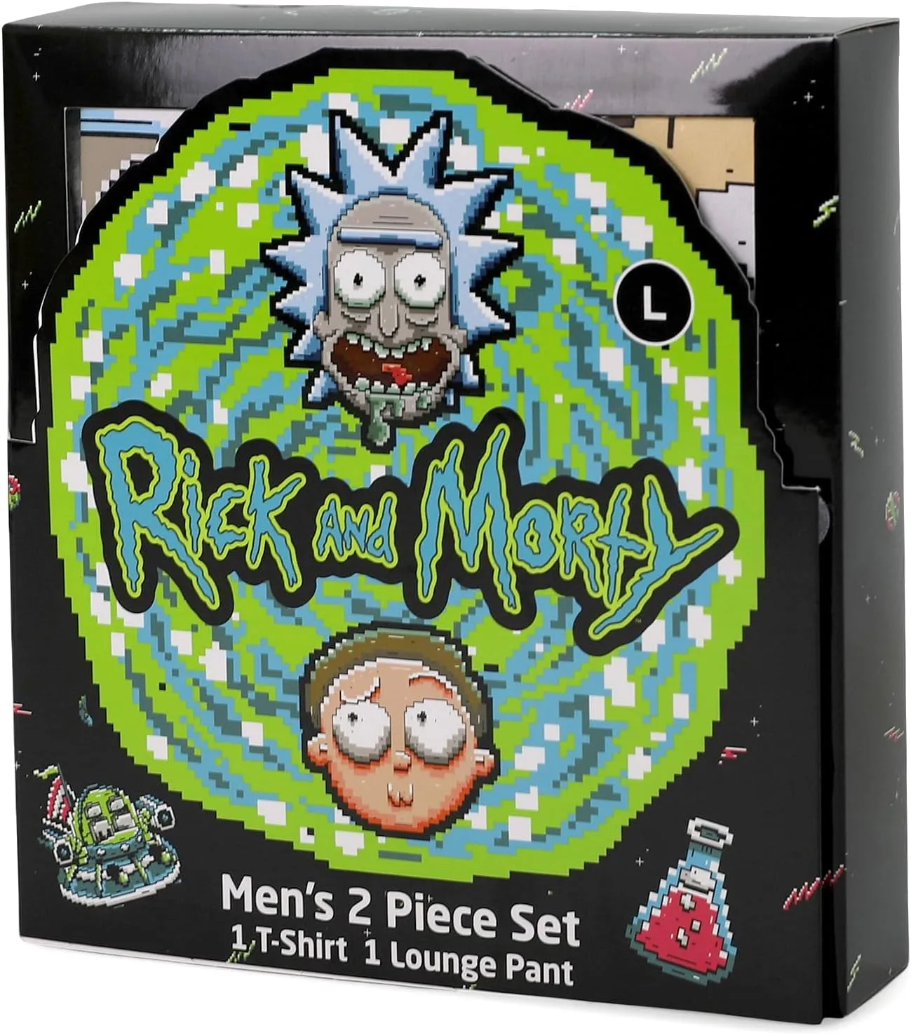RICK AND MORTY Pajamas Set, 2 Piece Pjs for Men, Rick Morty Shirt and Pant Pj Gift Box Set for Adults